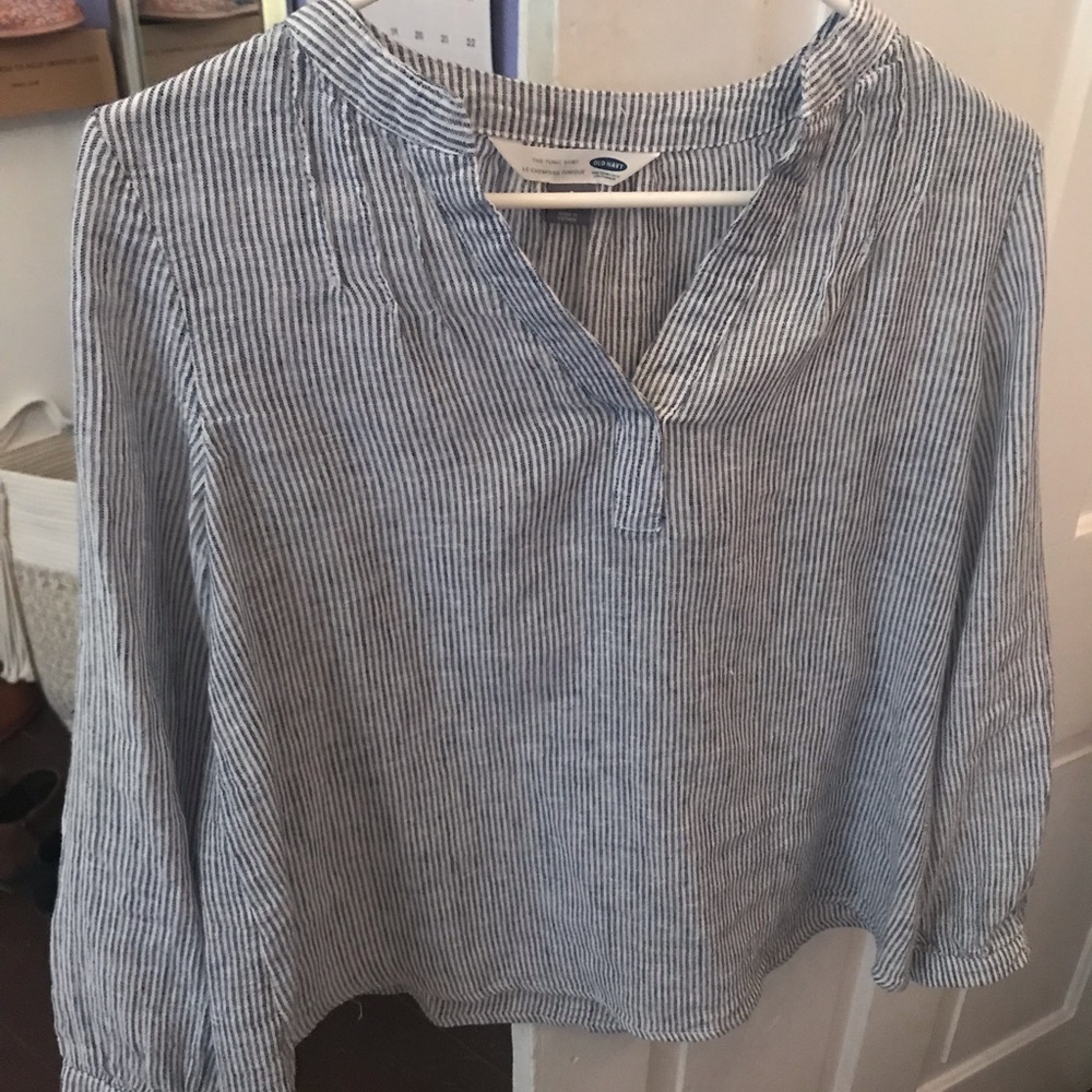 Blue and White Old Navy Tunic Top